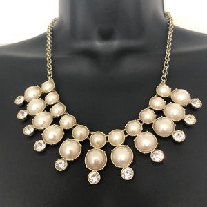 Ann Taylor 18" Pearl and Rhinestone Necklace